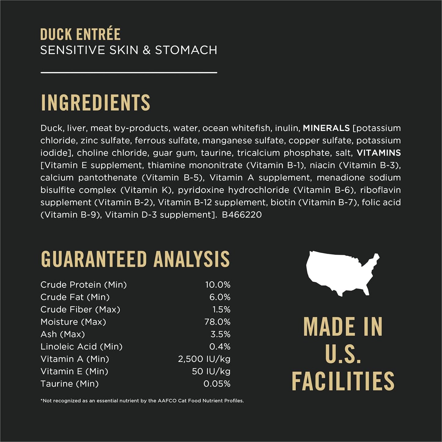 Purina Pro Plan Sensitive Skin and Stomach Wet Cat Food Variety Pack, Duck and Artic Char Entrees - (Pack of 24) 3 oz. Cans