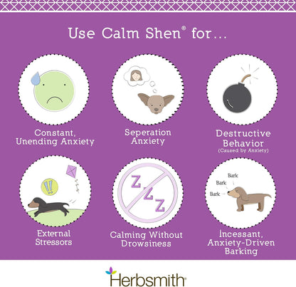 Herbsmith Calm Shen – Herbal Blend for Dogs & Cats – Natural Anxiety Remedy for Dogs & Cats – Feline and Canine Calming Supplement – 270 Tablets