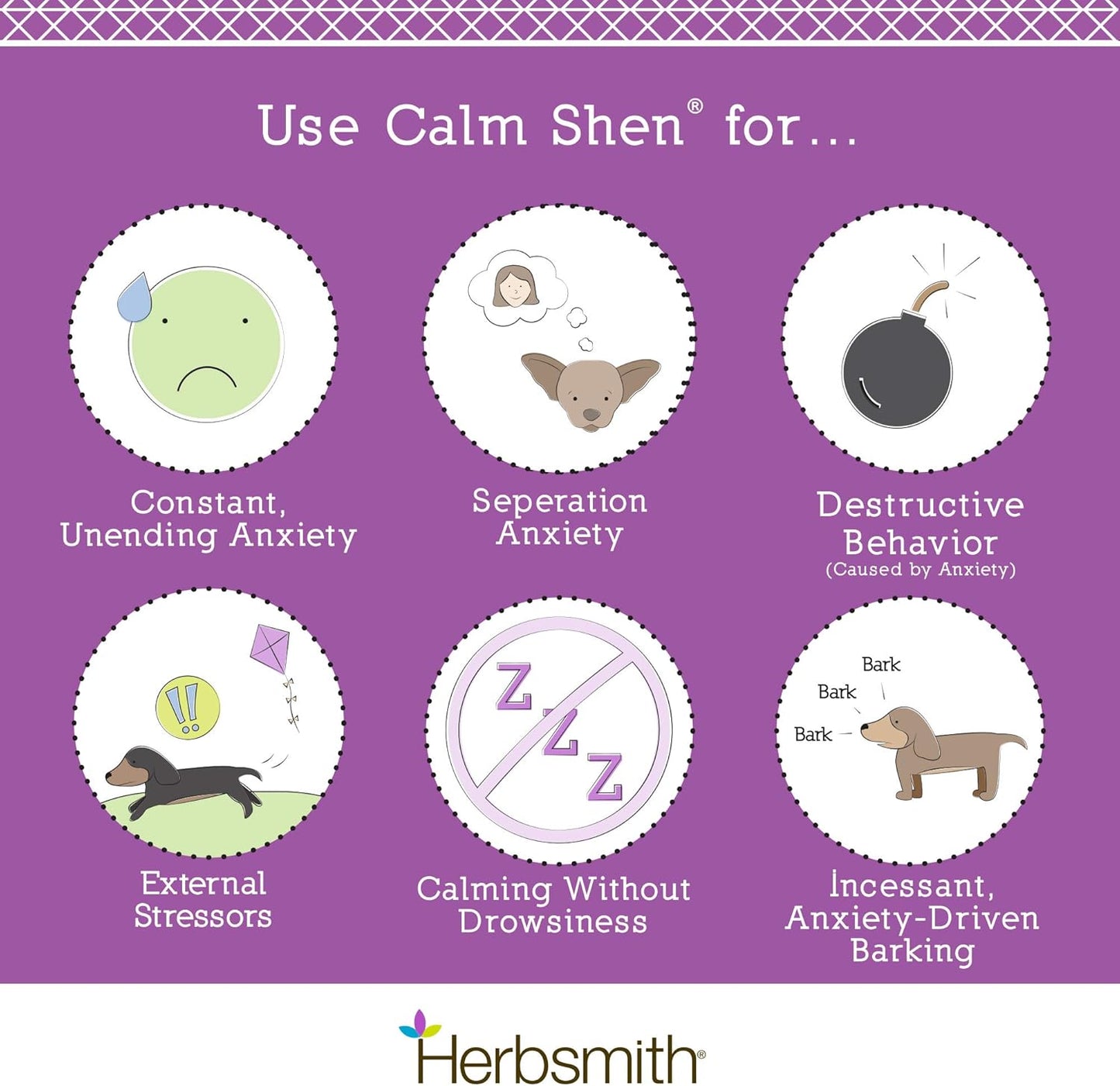 Herbsmith Calm Shen – Herbal Blend for Dogs & Cats – Natural Anxiety Remedy for Dogs & Cats – Feline and Canine Calming Supplement – 270 Tablets