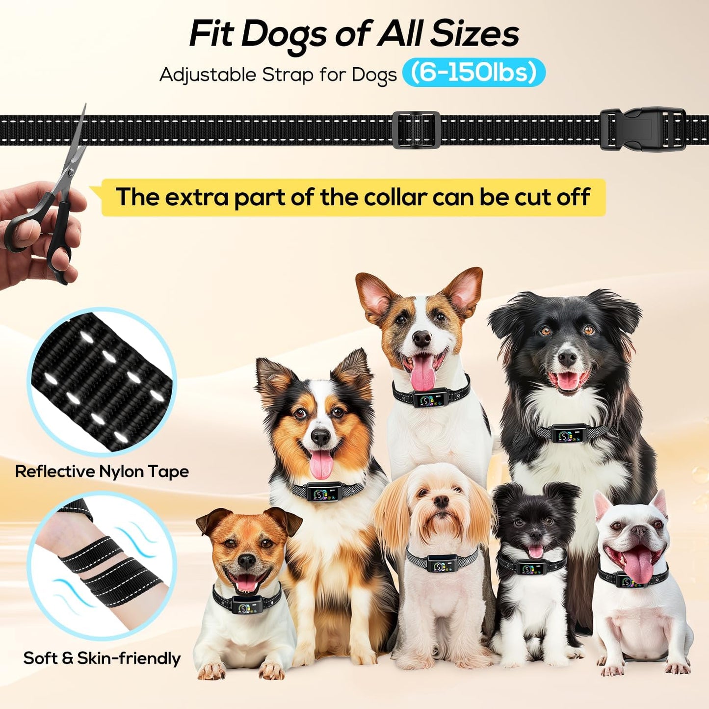 Bark Collar 2 Pack, Dog Bark Collar for Large Medium Small Dogs, Rechargeable Anti Barking Training Collar with Beep Vibration, Smart Collar with 5 Adjustable Sensitivity