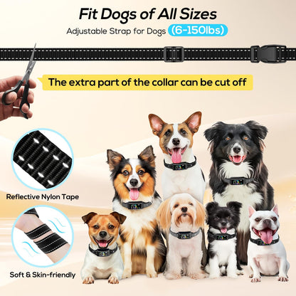 Bark Collar 2 Pack, Dog Bark Collar for Large Medium Small Dogs, Rechargeable Anti Barking Training Collar with Beep Vibration, Smart Collar with 5 Adjustable Sensitivity