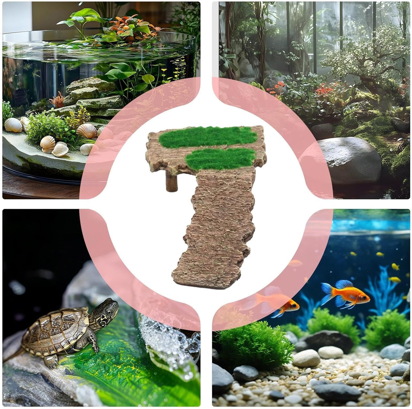 Turtle Ramp | Turtle Resting Terrace Basking Area - Non-Slip Dock Climbing Ladder, Resting Place Pet Supplies Landscape Decor for Reptile, Aquarium Accessories