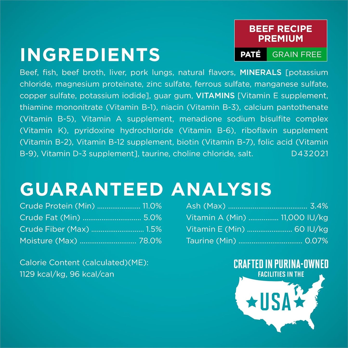 Purina ONE High Protein, Grain Free Pate Wet Cat Food Variety Pack, Grain Free Formula - (Pack of 24) 3 oz. Cans