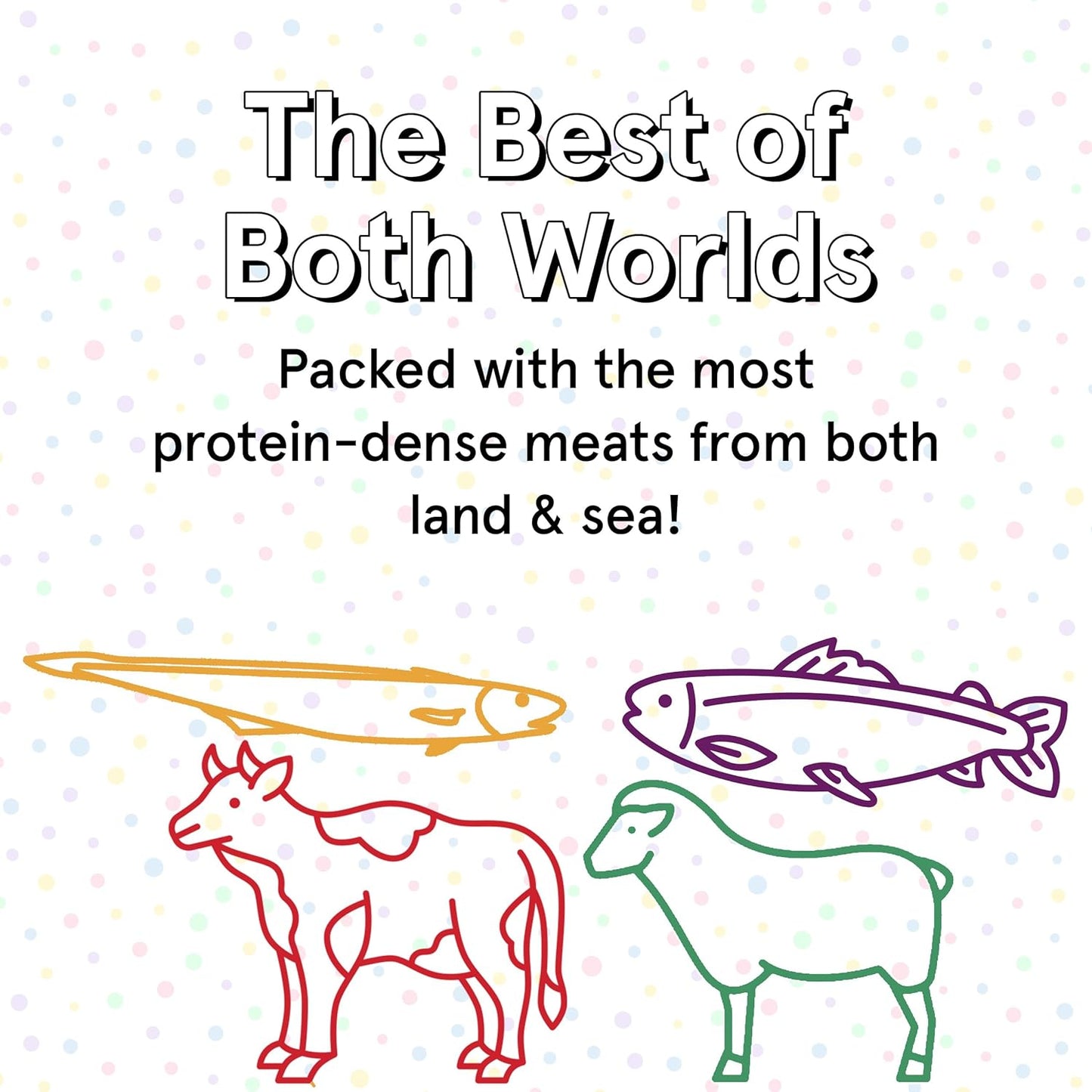 TRMC Mixed Meat Farm & Fins Air Dried Dog Food w/Real Beef, Lamb, Hoki, & Mackerel (Free from Poultry) - 2lbs of Grain-Free, High-Protein, Real Meat Dog Food for Dogs of Any Age & Size