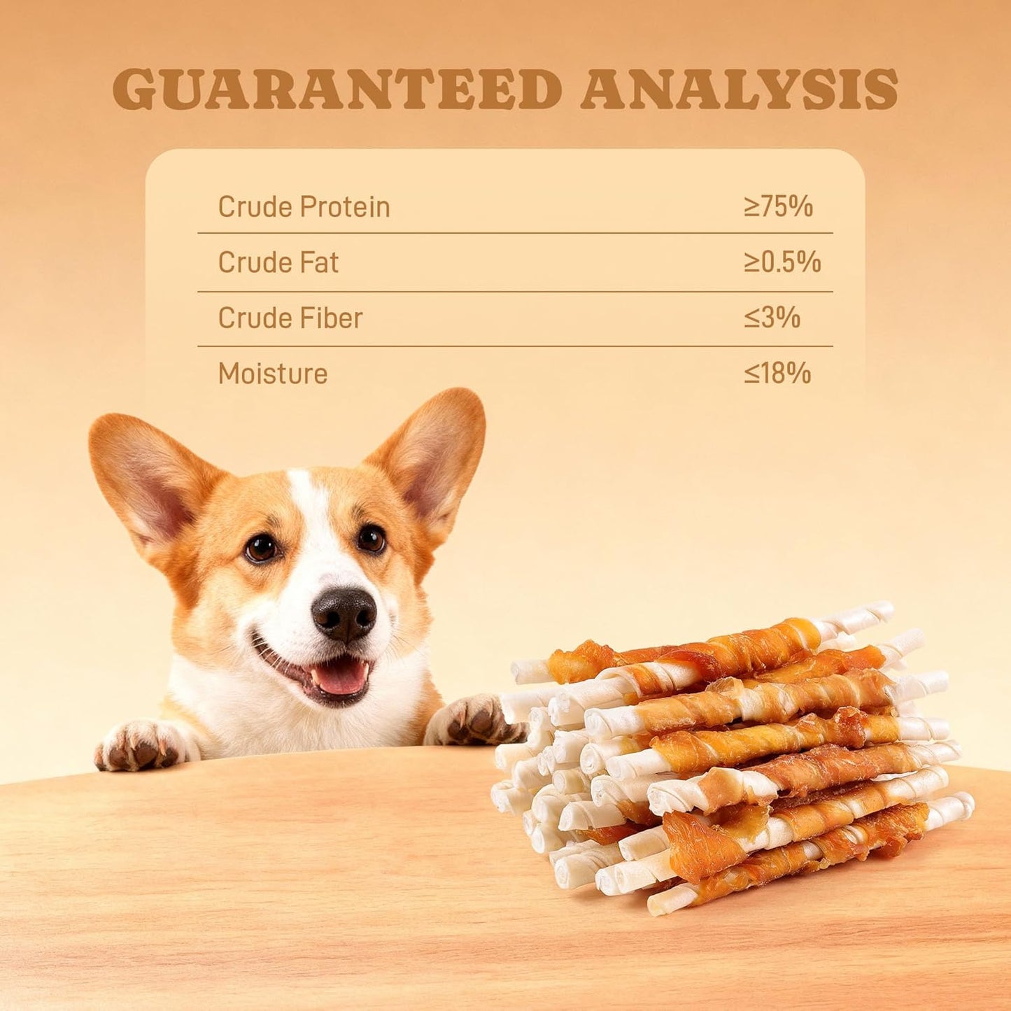 Chicken&Bullly Flavor Dog Chews Long Lasting Low Odor & High Protein Dog Snacks for Small Dogs & Puppies