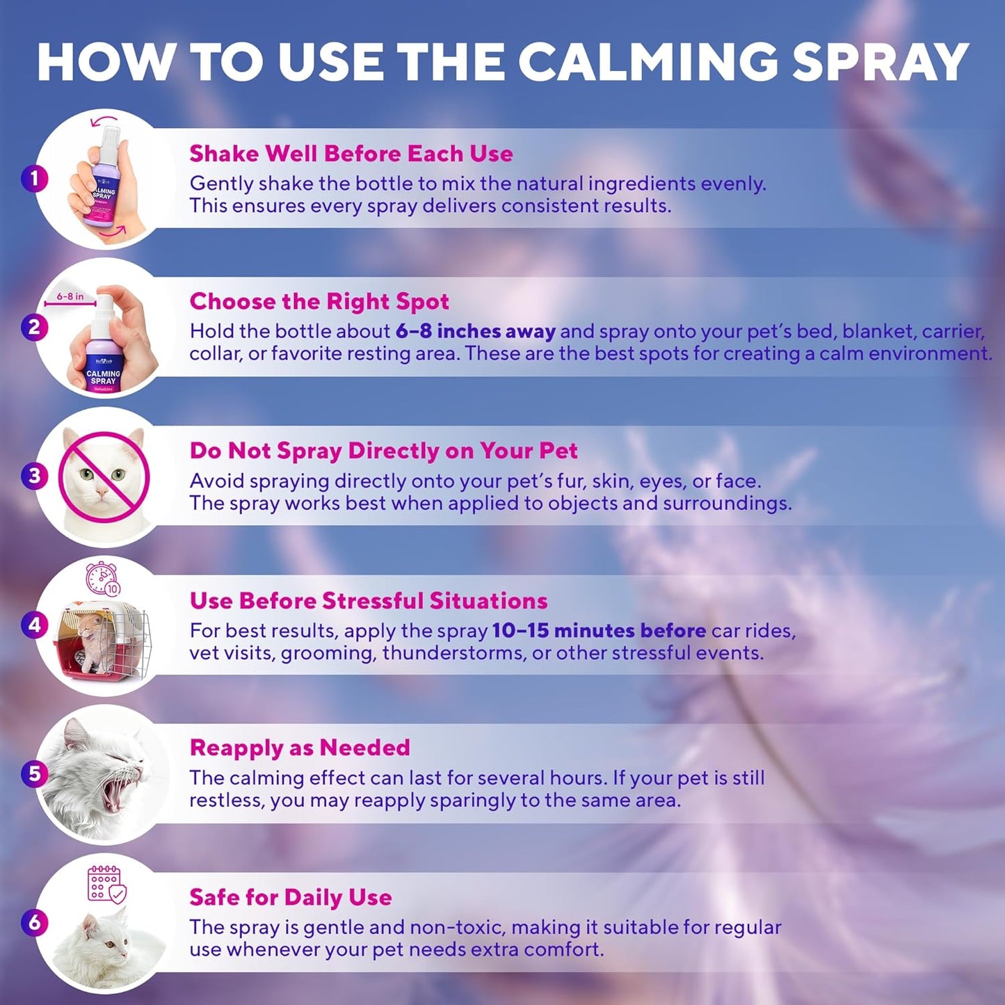 Calming Pheromone Spray & Scratch Repellent for Cats - Reduces Scratching Furniture, Pee - During Travel, Fireworks, Thunder, Vet Zone - Helps with Stress, Fighting, Hiding (1 pack 1.7 oz)