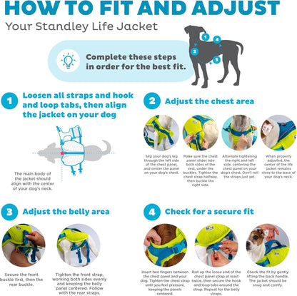 Outward Hound Standley Sport Dog Life Jacket, High-Performance Ripstop Dog Life Vest for Swimming, Boating, and Water Safety, Large, Green