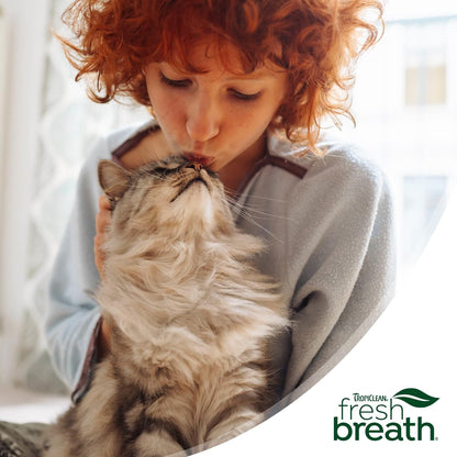 TropiClean Fresh Breath Cat Dental Water Additive + Urinary Tract Support, with Cranberry Extract, Teeth Cleaning & Breath Freshener Solution, 16oz