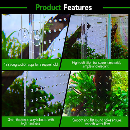 Adjustable Acrylic Aquarium Divider Set - Universal Fish Tank Separator for Multi-Purpose Fish Isolation (2 Sizes Optional (11.02''x11.02'')