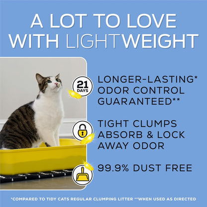Purina Tidy Cats LightWeight 24/7 Performance Odor control, Multi-Cat, Clumping, 99.9 Percent Dust Free Cat Litter - 6 lb. Jug