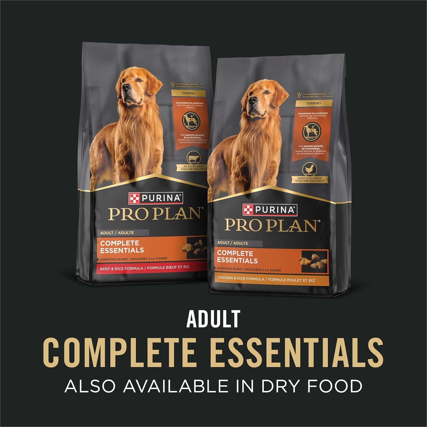 Purina Pro Plan Complete Essentials Wet Dog Food Chicken and Rice Entree and Beef and Rice Entree Variety Pack - (Pack of 12) 13 oz. Cans