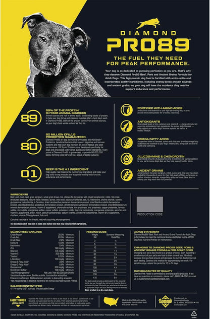 Beef, Pork and Ancient Grains Dry Dog Food Formula with High Protein, Probiotics, and Premium Ingredients