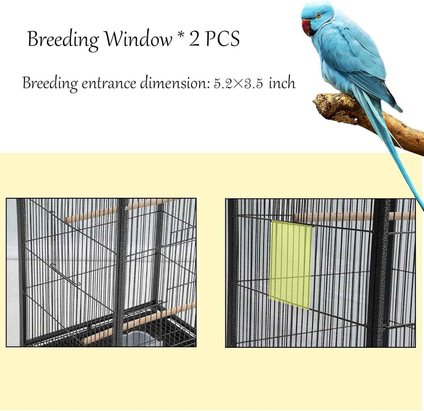 33‘’ Parakeet Cage, Bird Cage, Parrot Cage with Parrot Toys,Perch,Parakeet Cage Accessories,for Cockatiels,Finches,Lovebirds,Conure,Budgie, Canaries,Quaker,Pigeon Eclectus, Sun Parakeet