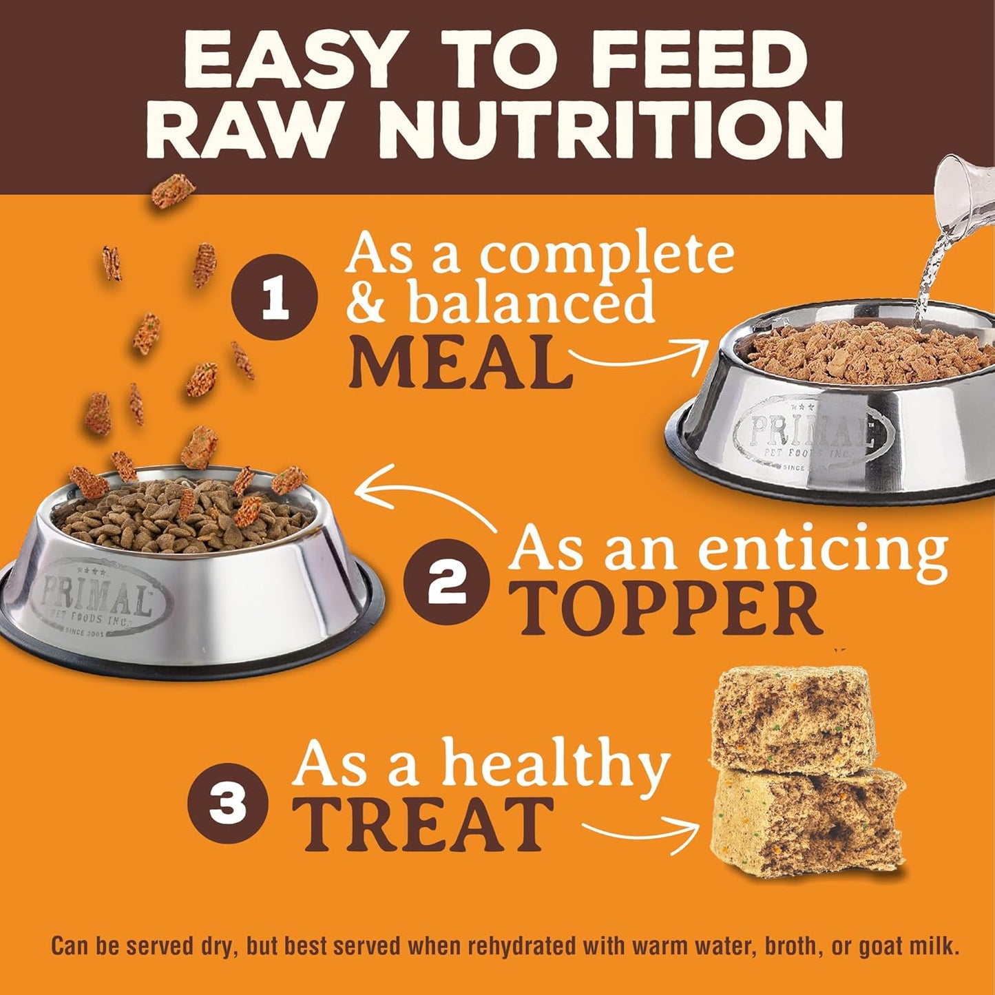 Primal Freeze Dried Raw Dog Food Nuggets High-Energy Protein Bundle, Beef, Chicken, Pork - Complete & Balanced Meal, Topper or Treat, Premium, Healthy, Grain Free, High Protein, 14 oz Each