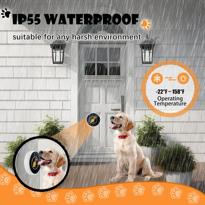 Smart Dog Door Bell Wireless Puppy DoorBell for Potty Training, Dog Bells to go Outside, IP55 Waterproof Bells for Dogs to Ring to go Potty (3 Receivers+6 Buttons)