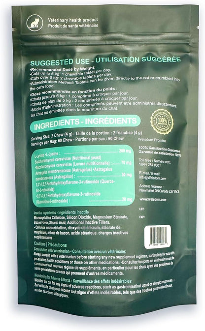 Pets Cat Immune Chews - 60 Count | Immune System Support for Cats | Antioxidant-Rich Formula with Essential Nutrients