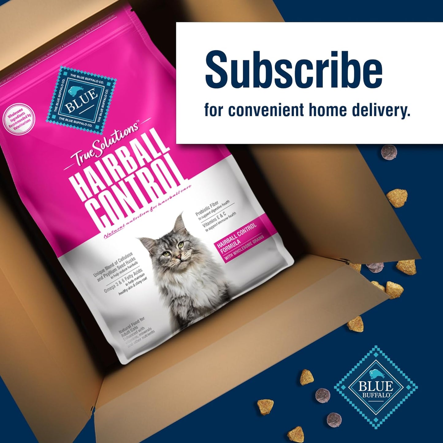 Blue Buffalo True Solutions Hairball Control Adult Dry Cat Food, Made in The USA with Natural Ingredients, Chicken, 3.5-lb. Bag