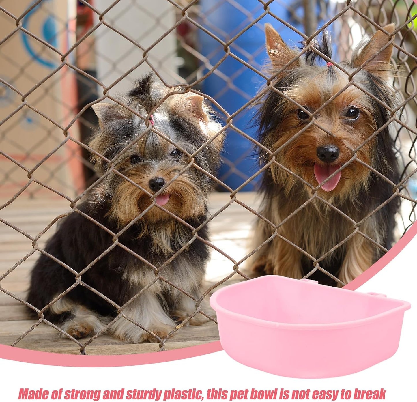 Hanging Plastic Pet Bowl for Cats and Small Dogs, Round Puppy Feeding Dish with Kennel Mount, Practical Lightweight Water and Food Holder for Travel and Home Use