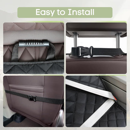 Dog Car Seat Cover for Front Seat, Waterproof Full Protection Pet Car Seat Cover with Side Flaps, Non-Slip Front Seat Protector with Pocket for Cars, Trucks, SUVs