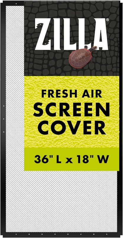 Zilla Fresh Air Screen Cover, Secure and Durable Metal Mesh Cover for Reptile Terrariums, 36 x 18 inches