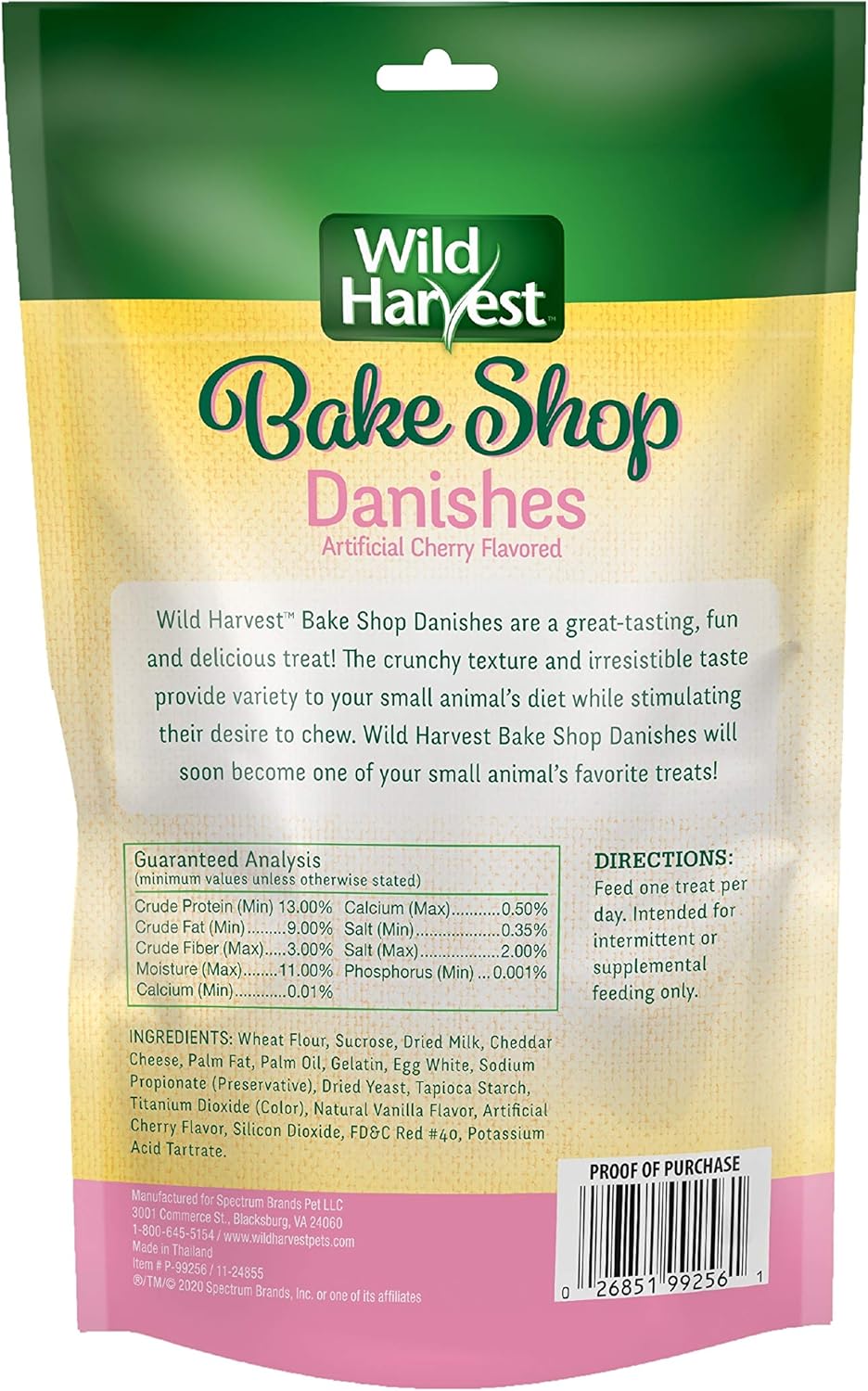 Wild Harvest Bake Shop Danishes 2 Ounces, Artificial Cherry Flavored, Treats for Guinea Pigs, Hamsters, Gerbils, Adult Rabbits and More