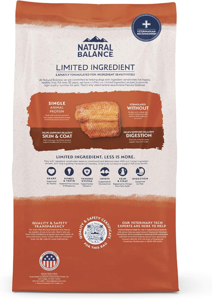 Natural Balance Limited Ingredient Grain Free Salmon & Sweet Potato Dry Dog Food, Sensitive Stomach, 24 lb (Pack of 1)