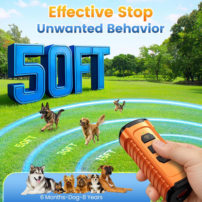 Dog Bark Deterrent Device 3X Anti Barking Device for Dogs, 5 Modes Stop Neighbors Dog Barks No More Safe for All Dogs 50FT Bark Control Indoor Outdoor with Flashlight,Dog Training Device
