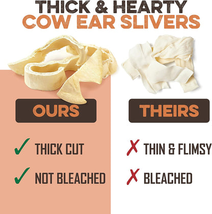 BRUTUS & BARNABY Cow Ears for Dogs – Thick Cut, Grass-Fed Angus Beef, All-Natural No-Rawhide Dog Treat Alternative