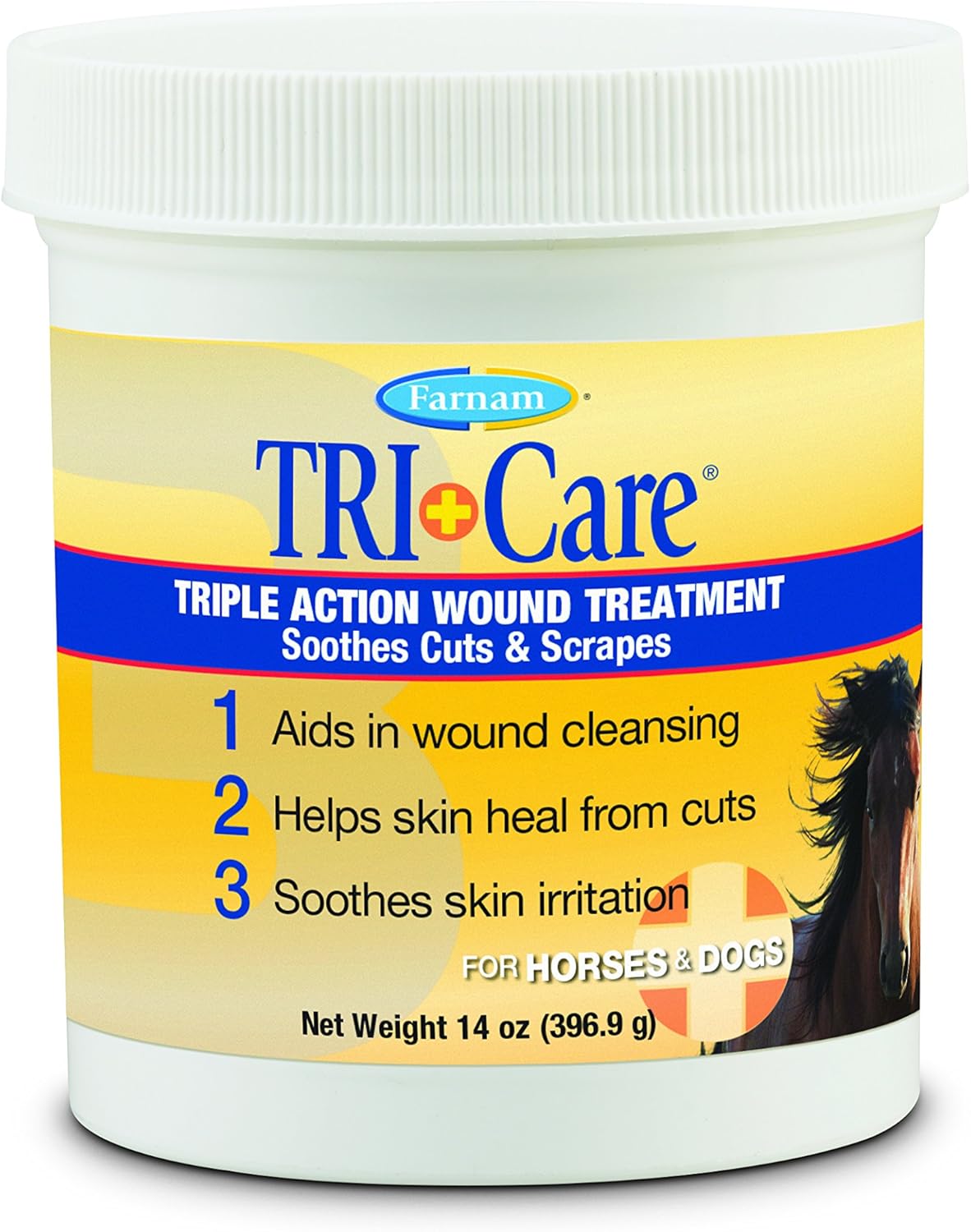 Farnam Triple Action Wound Treatment | For Horses, Ponies and Dogs | 14 oz