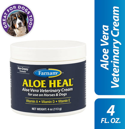 Farnam Aloe Heal Aloe Vera Veterinary Cream for use on Horses and Dogs 4 Ounces