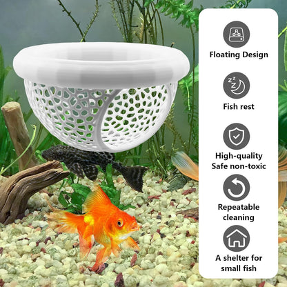 Aquarium Floating Betta Fish Skins, Suitable for Fighting Fish, Shrimp, and Small Fish Multi-Functional Hammock, Aquarium Hiding Feeding Decorative Accessories (White)