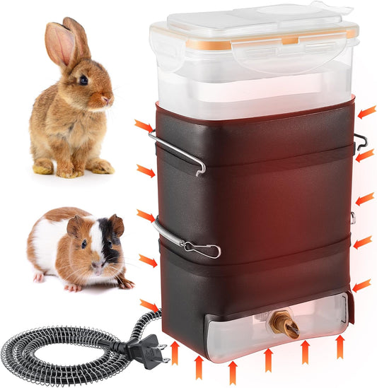 4 Pack 74 oz Heated Rabbit Water Bottle, Large Rabbit Water Dispenser No Drip, Bunny Bottle, Heated Small Animal Drinker for Pets, Rabbits, Guinea Pigs, Hamster, Ferrets, Birds, Mouse, Rats