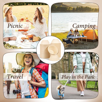 SHENLIU 200 Pcs Disposable Pet Bowls Bulk 8 Oz, Disposable Dogs Cat Food Travel Bowls Paper Puppy Cat Food Dish Safe Container for Outdoor Small Animal Feeding and Watering Supplies