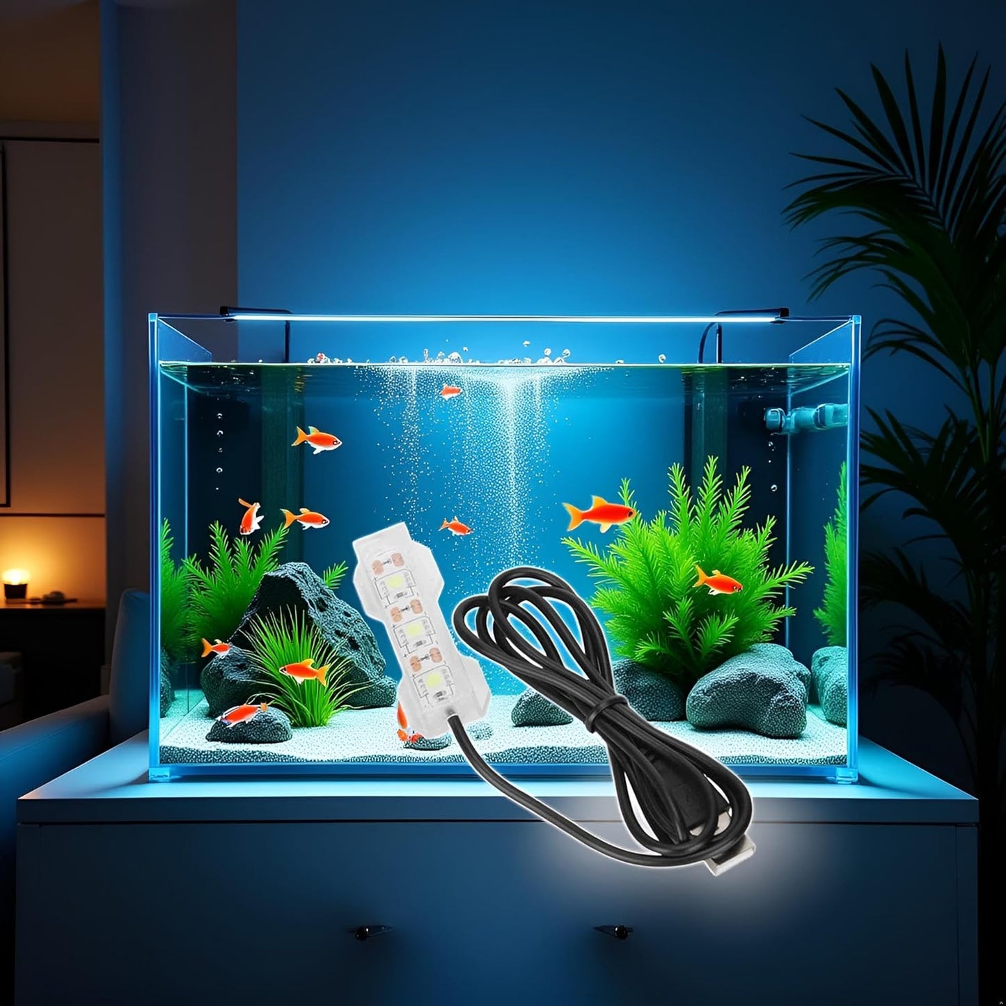 Blue Light Small Aquarium Led Light, Multicolor Led Fish Tank for Freshwater Plants Aquarium Accessories，Fish and Aquatic Pets, Pet Supplies