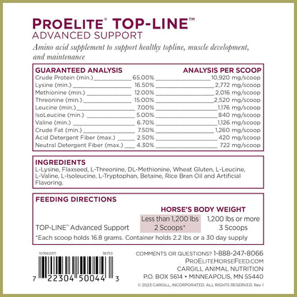 ProElite Topline Advanced Support, Topline Supplement for Horses, 2.2 lbs