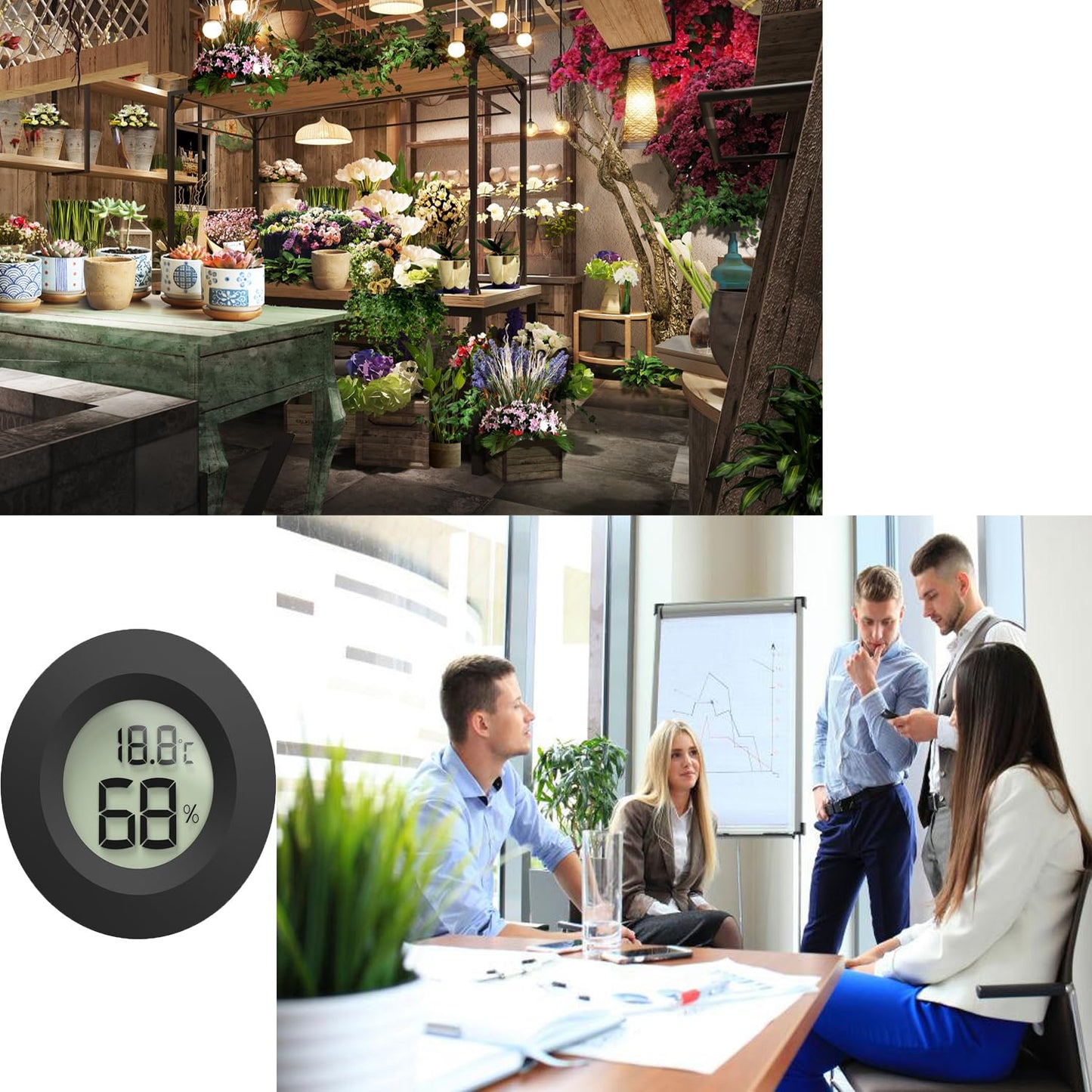 Reptile Tank Accessories, 2pcs Reptile Thermometer and Humidity Gauge, Bearded Dragon Tank Thermometer Humidity Gauge for Jumping Spider, Leopard Gecko, Hermit Crab, Gecko, Ball Python, Lizard.