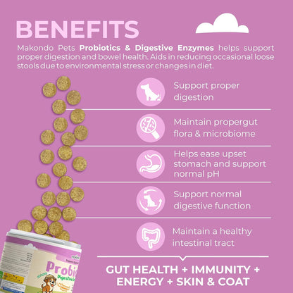 Probiotics for Dogs - 120 Dog Probiotics Chews - Digestive Enzymes & Pumpkin - Support Gut Health, Gas, Diarrhea & Constipation Relief - Itchy Skin, Yeast Balance, Allergies - Pet Advanced Supplements