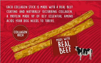 | Healthy Chewers | Natural Collagen and Beef Sticks for Dogs | 100 Count | High Protein and Limited Ingredient Dog Chews