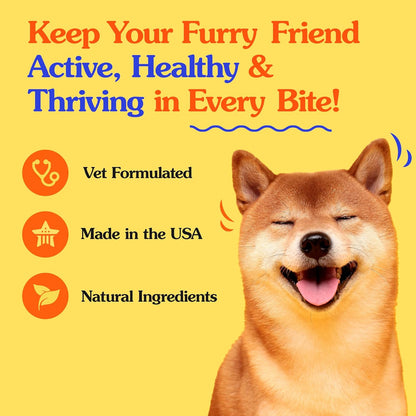 Dr Jay's Romps Multivitamins Dog Chews - Collagen Type II for Joint Health, Digestion, Skin & Coat - Vitamins and Supplements to Boost Immune System - Perfect Treats for Pets - 30 Count