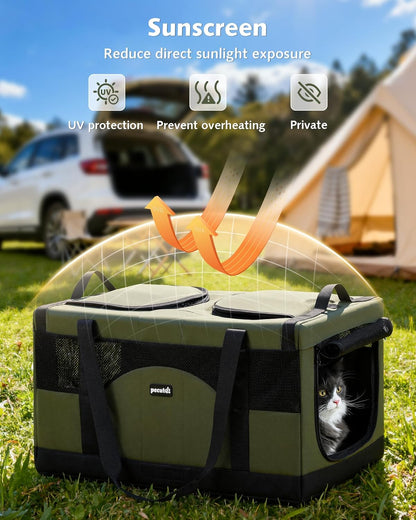 Pecute Cat Backpack Carrier + Cat Carrier for 2 Cats