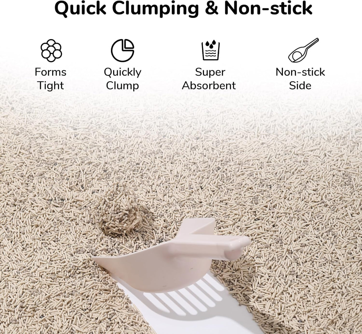 FUKUMARU Mixed Tofu Cat Litter, Strong Clumping Cat Litters, Effective Oder Control, Dust Free and Ultra Absorbent Flushable Bentonite White Tea Cat Litter, Direct to Toliet, 12 LB(2 Packs)