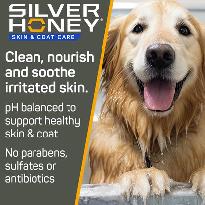 Silver Honey Nourish & Soothe Leave-in Conditioner 16 fl oz, Dog & Cat Skin & Coat Care, Natural Manuka Honey + MicroSilver BG, Pump Bottle