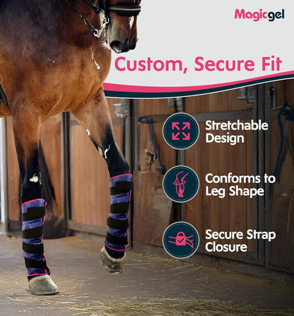 Magic Gel Horse Ice Pack with Carry Case - Twin Ice Boots | Cooling Horse Leg Wraps for Hock, Ankle, Knee, Legs, Boots, and Hooves | Horse Tack, Horse Supplies & Horse Gift Ideas for Horse Lovers
