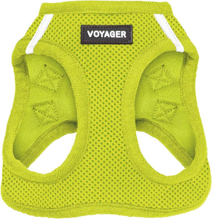 Best Pet Supplies Voyager Step-in Air Harness - All Weather Mesh, Reflective, No Pull Harness for Dogs, Cats - Secure with Hook & Loop Fastener, Buckle, Double D-Rings - Lime Green, XS