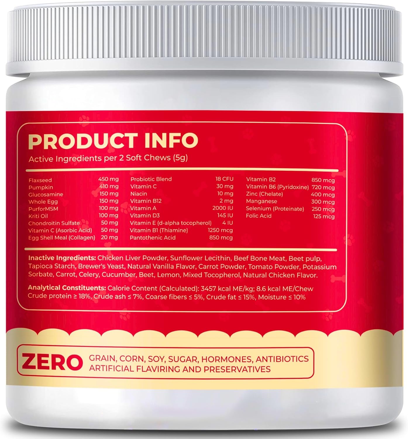Dog Multivitamin, chewable multivitamin for Dogs, Supplements for Hip & Joints, Skin & Coat, Omega 3 Oil for Immune, Heart & Digestive Health, Senior & Puppy Multivitamin - Chicken Flavor - 120ct