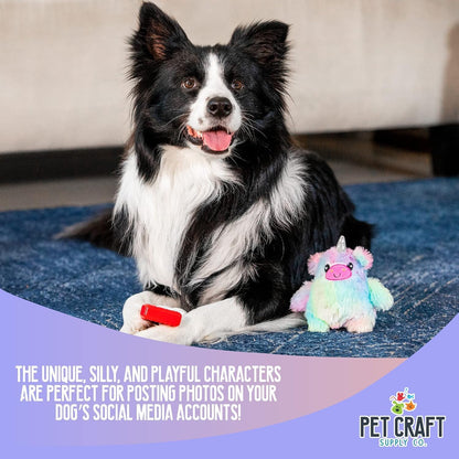Pet Craft Supply Puppy Teething Dental Chew Teeth Cleaning Nylon Bone Squeaky Plush Dog Toys with Super Squeaker Ball 2 Pack Cute Tough Durable for Puppies Small Medium Dogs Aggressive Chewers