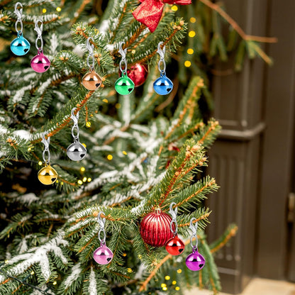 10 pcs Pet Bells for Dog Cat Collar, Metal Round Collar Charms Loud Crisp Sound with Clasps, Kitten Small Animal Pendant Accessories, Christmas Decoration Jingle Bell(Colourful)