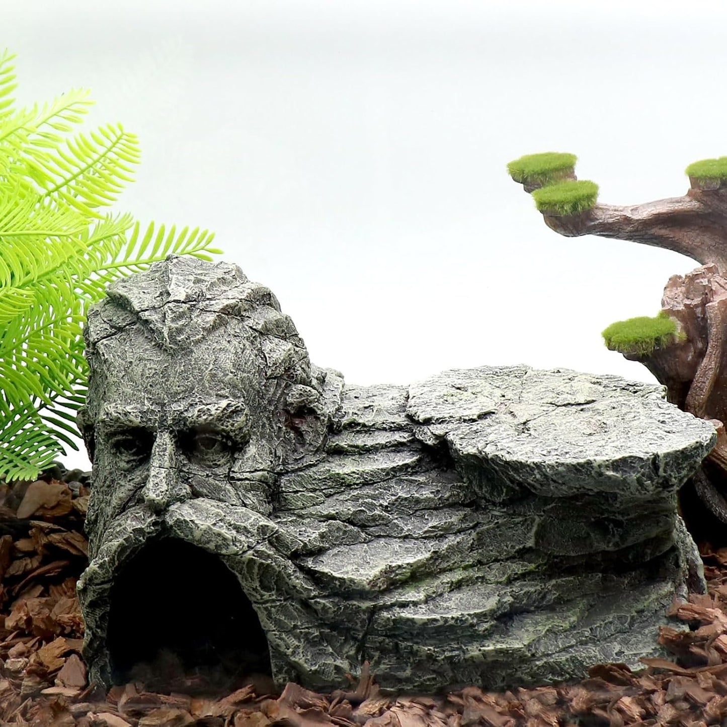 Reptile Rock Basking Platform, Gecko Hide Cave Hiding Place, Snake Cave and Hides for Reptiles, Amphibians, and Small Animals, Lizards