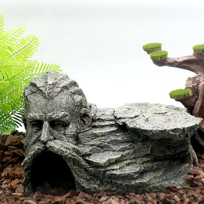 Reptile Rock Basking Platform, Gecko Hide Cave Hiding Place, Snake Cave and Hides for Reptiles, Amphibians, and Small Animals, Lizards