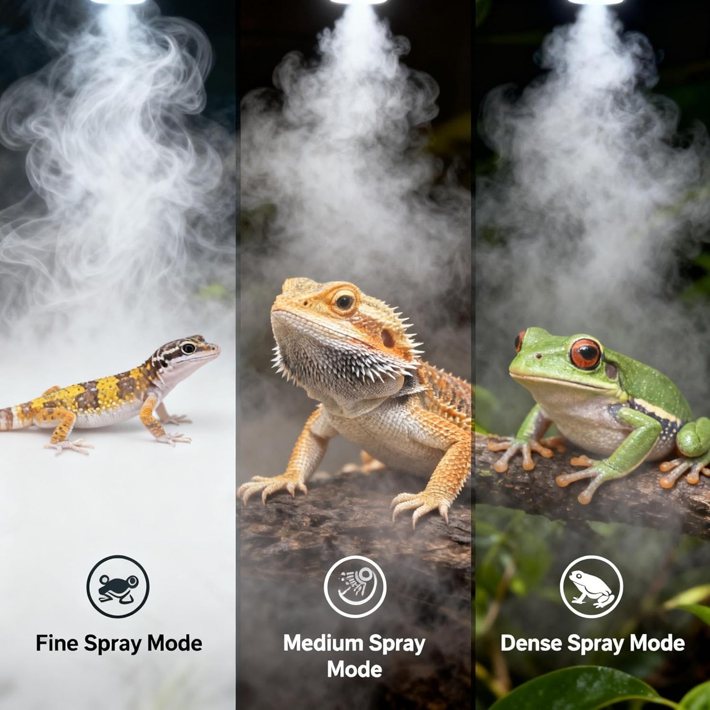 Reptile Mister System, Mister for Reptile Tank Terrarium Fogger/Humidifier & 360° Nozzles 5PCS, Reptile Misters Automatic for Bearded Dragon，Snake, Gecko, Frog, Lizard
